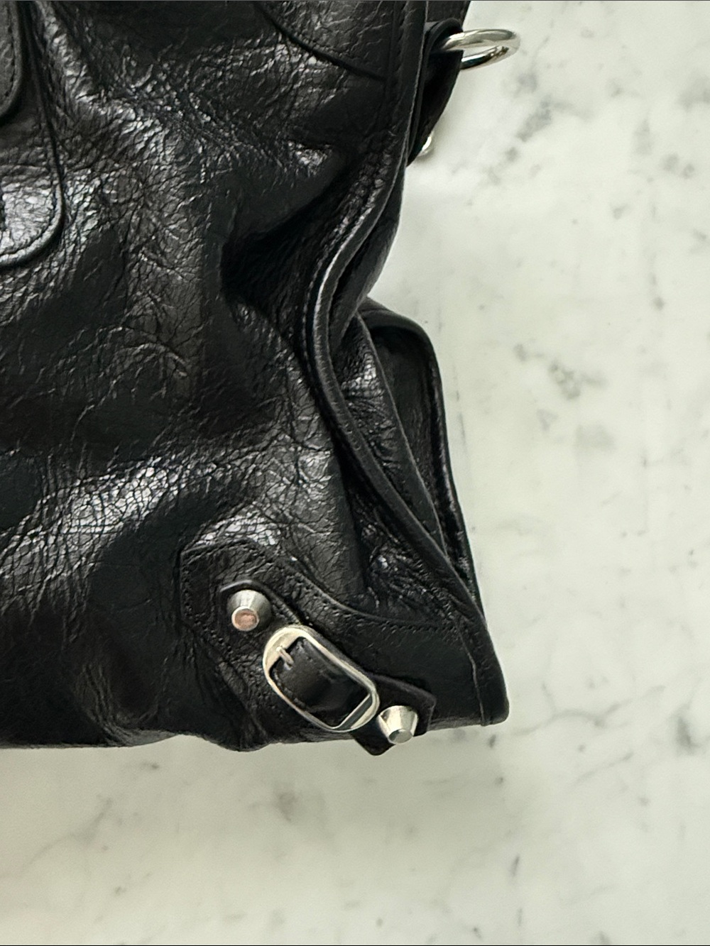 Balenciaga Black Leather City Bag with Silver Hardware - Picture 5 of 9